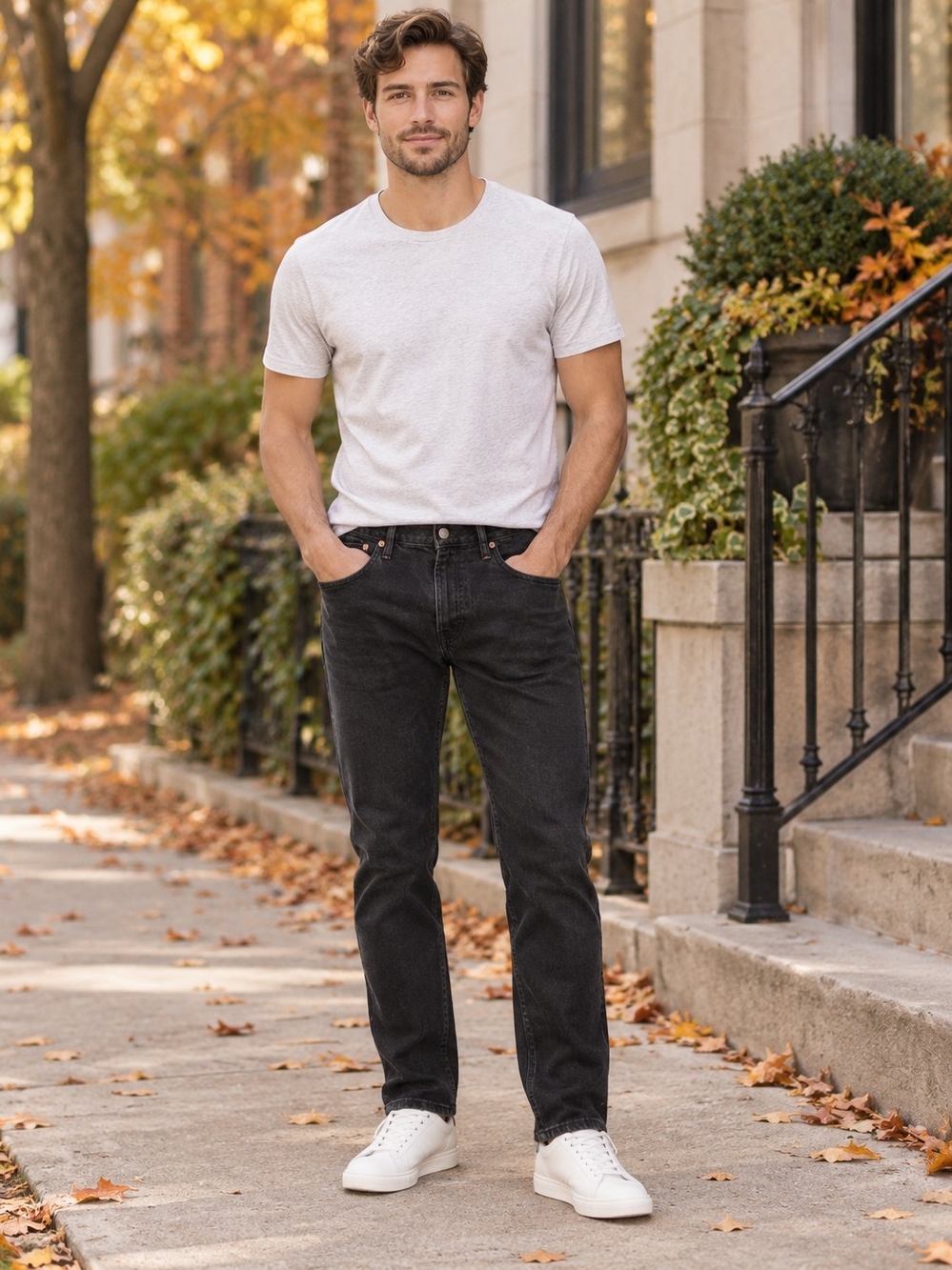 American Eagle Outfitters Men's Black Slim Straight Jeans